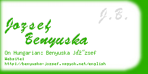 jozsef benyuska business card